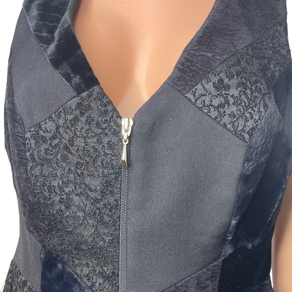 Lucia Lukken VINTAGE‎ black mixed media zip up vest, Medium 90s - Picture 5 of 9